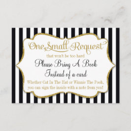 Black Gold Baby Shower Book Card Bringen Sie einen Begleitkarte