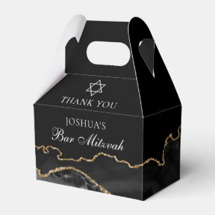 Black Gold Bar Mitzvah Personalisiertes Party Geschenkschachtel