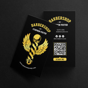 Black Gold Barbershop Barber Pole Barber Shop Visitenkarte