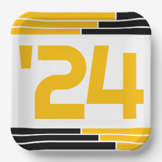 Black & Gold Bars Class of '24 Graduate Pappteller
