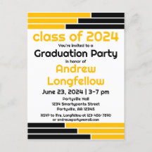Black & Gold Bars Graduation Party