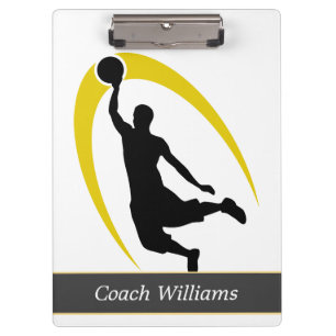 Black Gold Basketball Personalisiert Klemmbrett