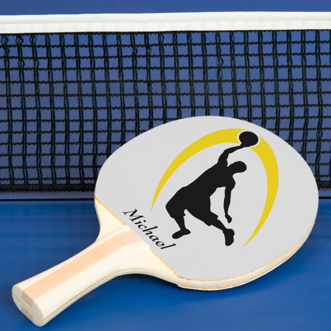 Black Gold Basketball Personalisiert Tischtennis Schläger (InSitu)