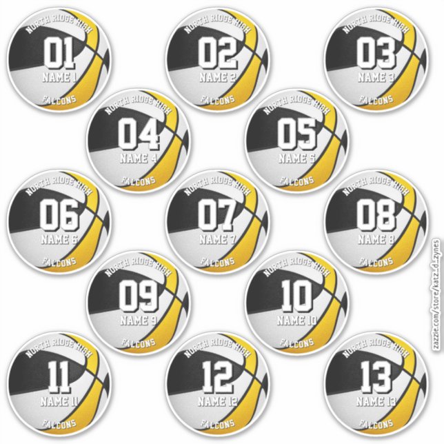 Black Gold Basketball-Team stellt 13 Athleten Aufkleber (Vorderseite)