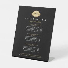 Black & Gold Beauty Lips Luxus Service Preise Sockelschild