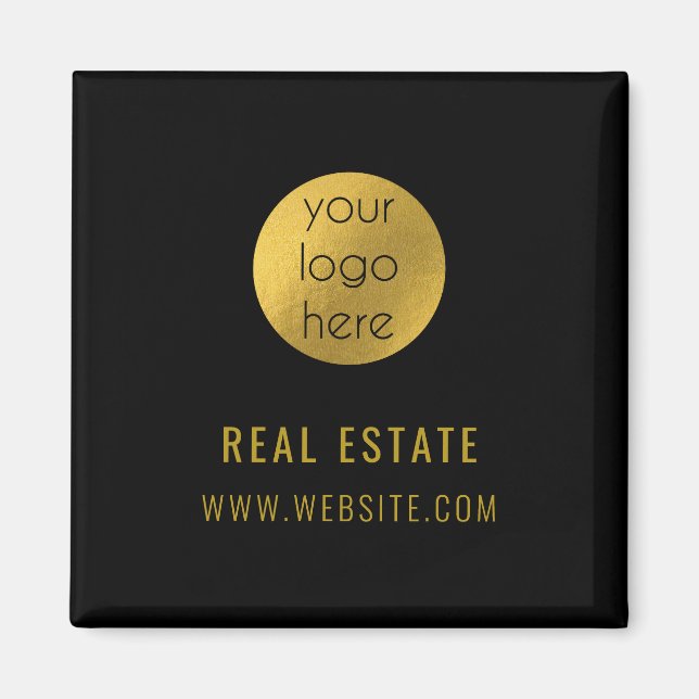 Black Gold Beruflich Real Anwesen Agent Business Magnet (Vorne)