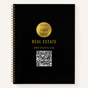 Black Gold Beruflich Real Anwesen Agent Business Notizbuch