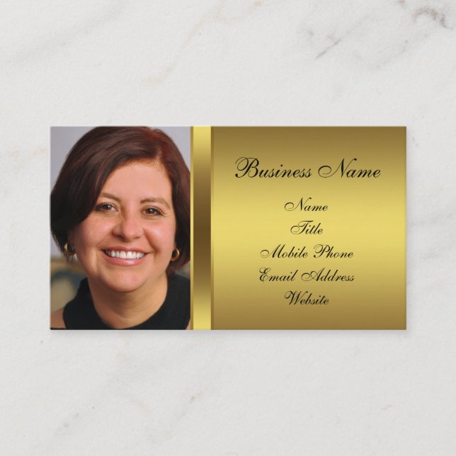 Black Gold Black Foto Business Card Visitenkarte (Vorderseite)
