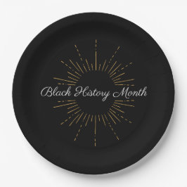 Black & Gold Black History Monat Pappteller