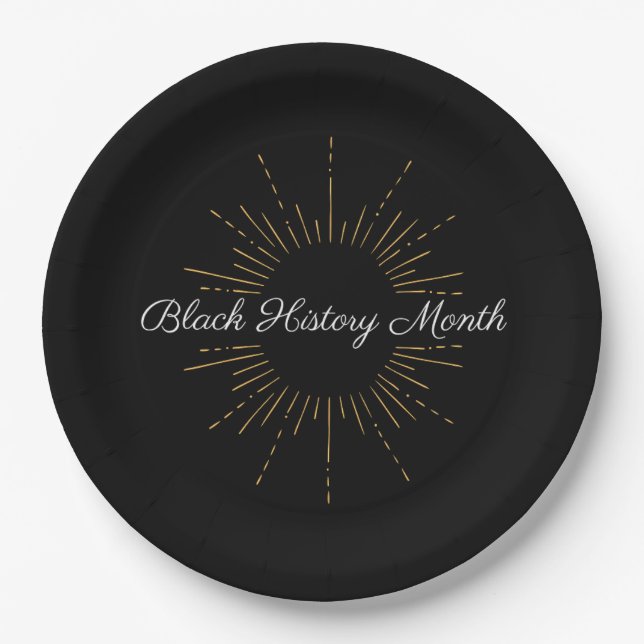 Black & Gold Black History Monat Pappteller (Vorderseite)