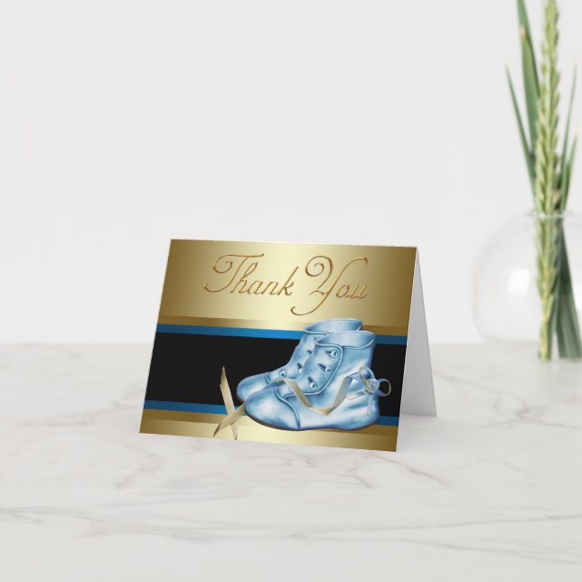Black Gold Blue Baby Hintern Vielen Dank Karten (Vorderseite)