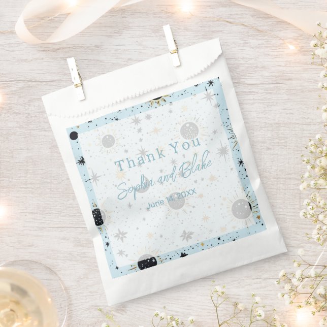 Black Gold Blue Celestial Gastgeschenk Hochzeit Ba Geschenktütchen (Ausgeschnitten)