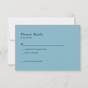 Black Gold Blue Celestial Wedding RSVP Card Karte