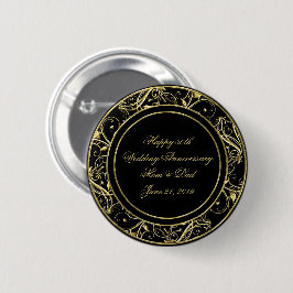 Black Gold Blüh 50. Hochzeitstag Button