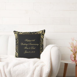 Black Gold Blüh 50. Hochzeitstag Kissen
