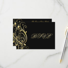Black Gold Blüh 50 Jahre alt RSVP Karte