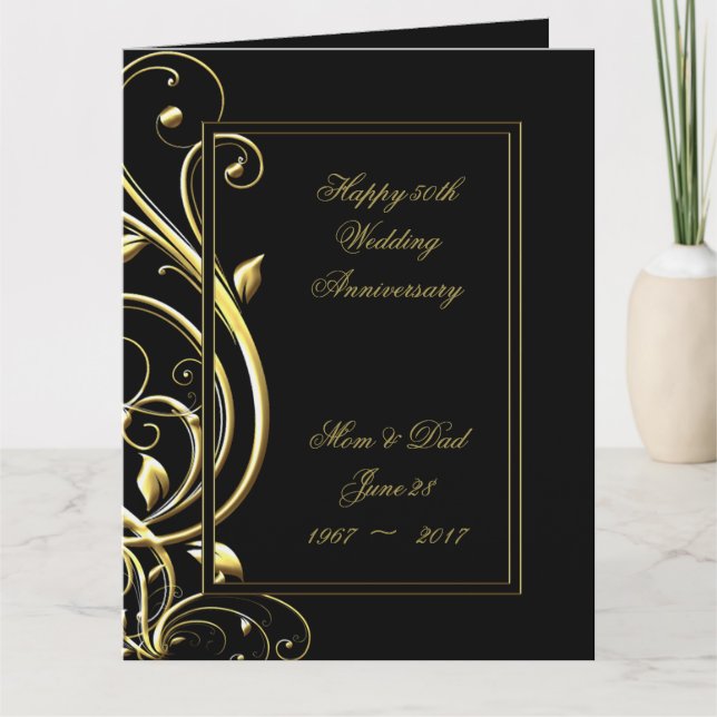 Black Gold Blüh 50 Jahre Jubiläum 8.5 x 11 Karte (Vorderseite)
