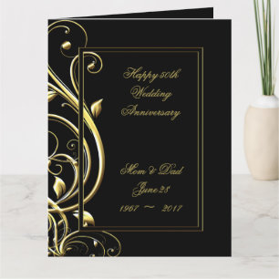 Black Gold Blüh 50 Jahre Jubiläum 8.5 x 11 Karte