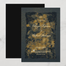 Black Gold Blume, Aquarellpapier Hochzeit
