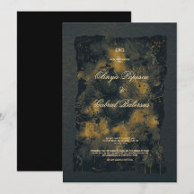 Black Gold Blume, Aquarellpapier Hochzeit
