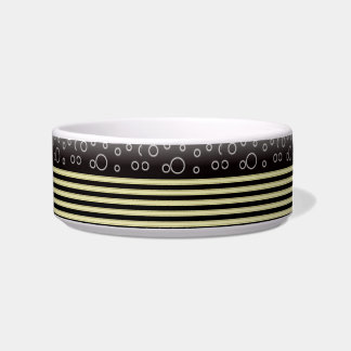 Black Gold Bobs & Stripes Medium Pet Bowl Napf