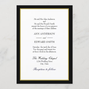Black Gold Border Beide Eltern Hochzeitsfeiern Ein Einladung