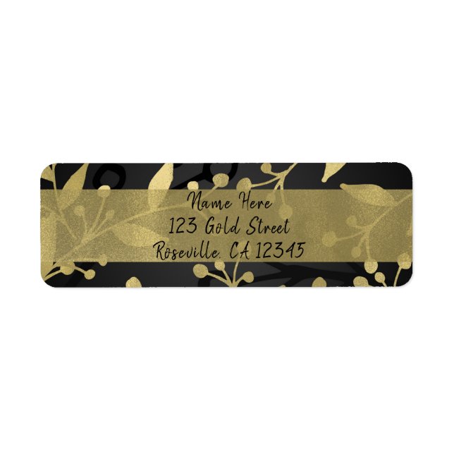Black & Gold Botanical Merry Christmas Elegante (Vorne)