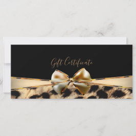 Black Gold Bow Leopard Cheetah Geschenkgutschein