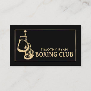 Black & Gold Boxhandschuhe, Boxer, Boxtrainer Visitenkarte