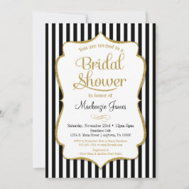 Black Gold Bridal Dusche Einladung Elegante
