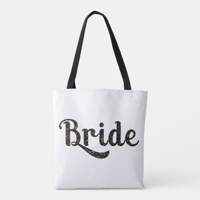 Black Gold Bride Retro Typ Grafik Mode Tasche (Rückseite)