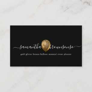 Black Gold Bronze-Ballon-Minimalplaner Visitenkarte