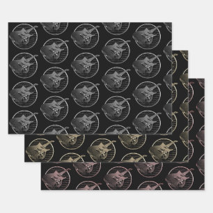 Black Gold Bronze Electric Guitars Geschenkpapier Set