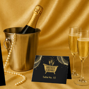 Black Gold Brunch & Bubbly Mariage numéro de table