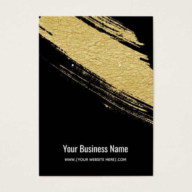 Black Gold Brush Earring Display Cards (Vorderseite)