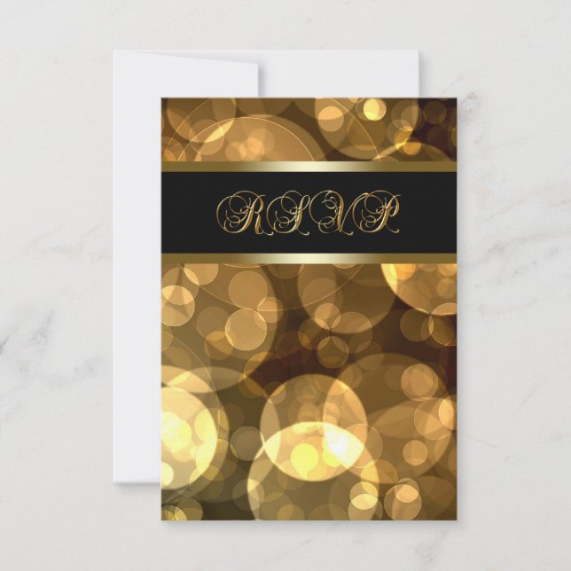 Black Gold Bubbles UAWG RSVP Karte (Vorderseite)