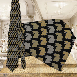 Black & Gold Bunny Rabbit Krawatte