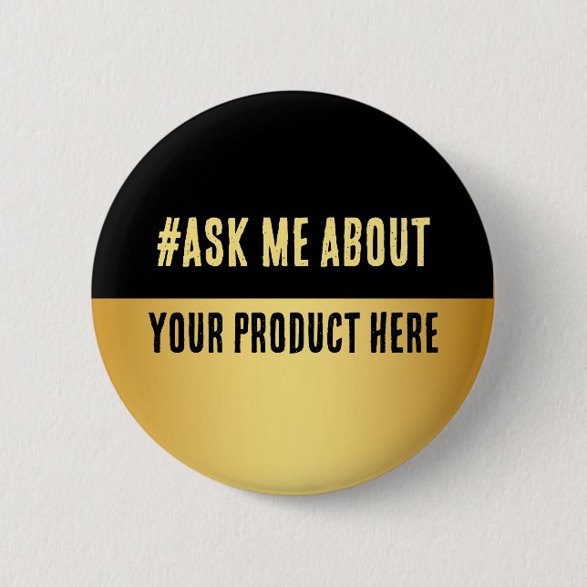 Black & Gold Business Launch Event Button (Vorderseite)