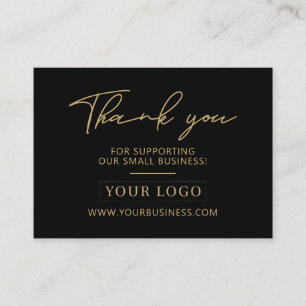 Black & Gold Business-Logo Vielen Dank für Ihre Pr Visitenkarte