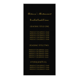 Black & Gold Calligraphy Business Pricing Service Werbekarte