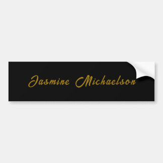 Black & Gold Calligraphy Minimalist Own Name Autoaufkleber