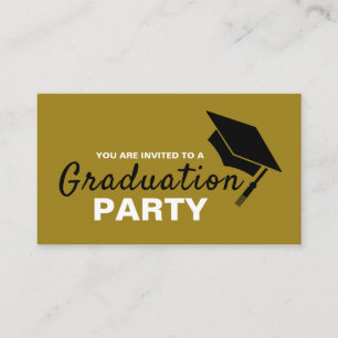 Black & Gold Cap, Graduiertenparty Einladung