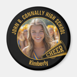 Black Gold Cheerleader Photo High School Magnet