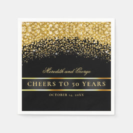Black Gold Cheers 50 Jahre 50 Jahre Jubiläum Serviette