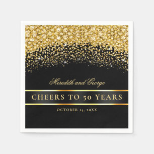 Black Gold Cheers 50 Jahre 50 Jahre Jubiläum Serviette