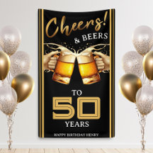 Black & Gold Cheers & Biere 50 Jahre 50. Geburtsta