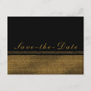 Black & Gold Chic Funkelnder Glam Save-the-Date Ankündigungspostkarte