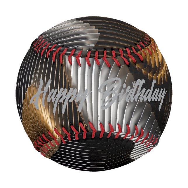 Black Gold Chrome 3D Parametrisch Baseball (Rückseite)