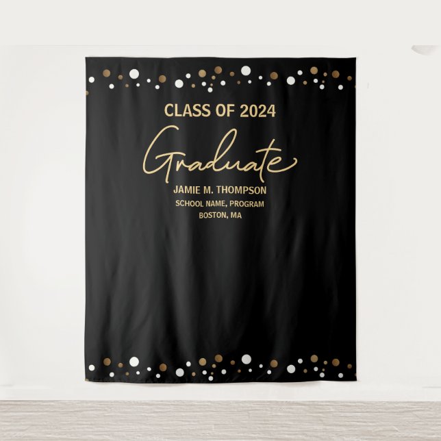 Black Gold Class 2024 Abschluss Wandteppich (Vorderseite)