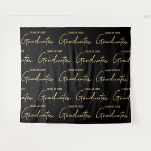 Black Gold Class 2025 Graduates Abschluss Wandteppich
